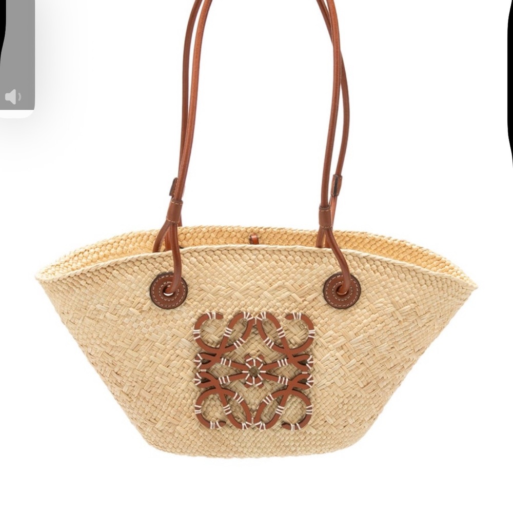 Loewe straw anagram basket bag